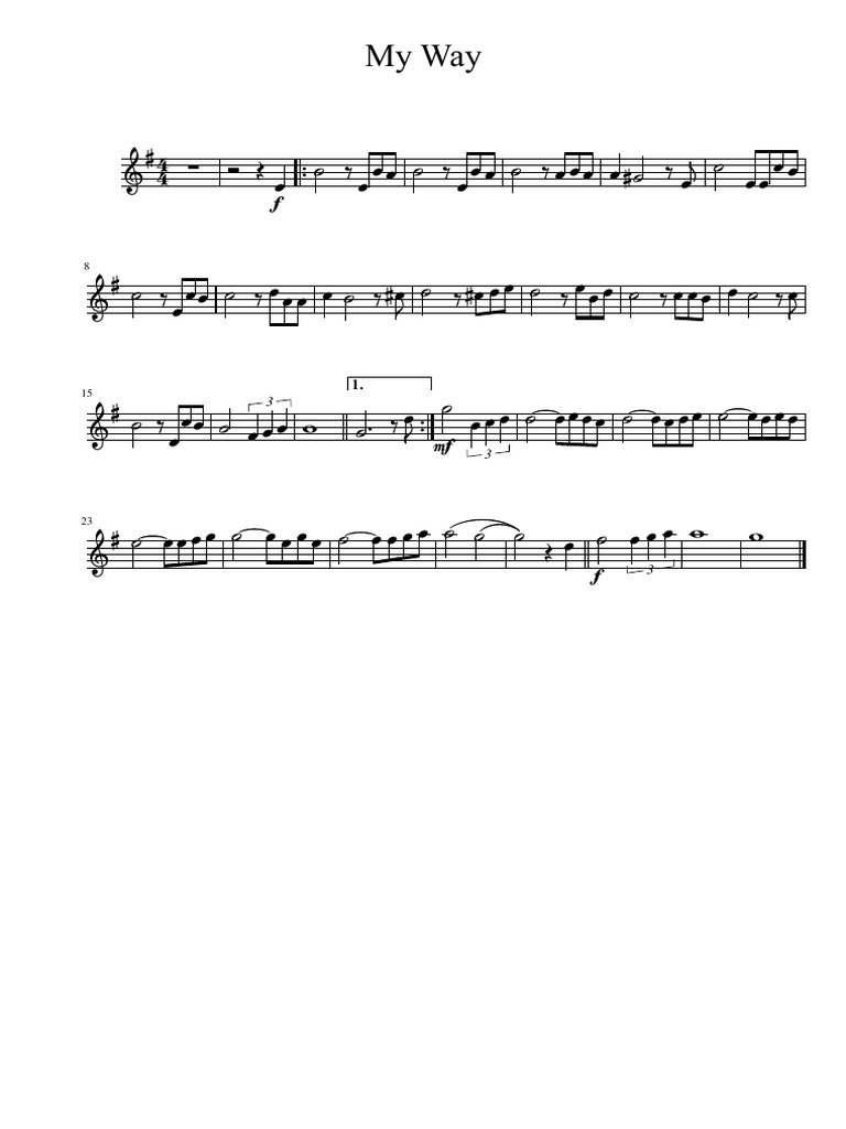 My Way Piano Sheet Music PDF | PDF