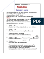 Maths Puzzle 08 Calculator Words