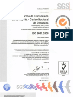 ETESA - Certificacion ISO 9001 2008