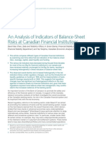 An Analysis of Indicators of Balance-Sheet Risks at Canadian Financial Institutions