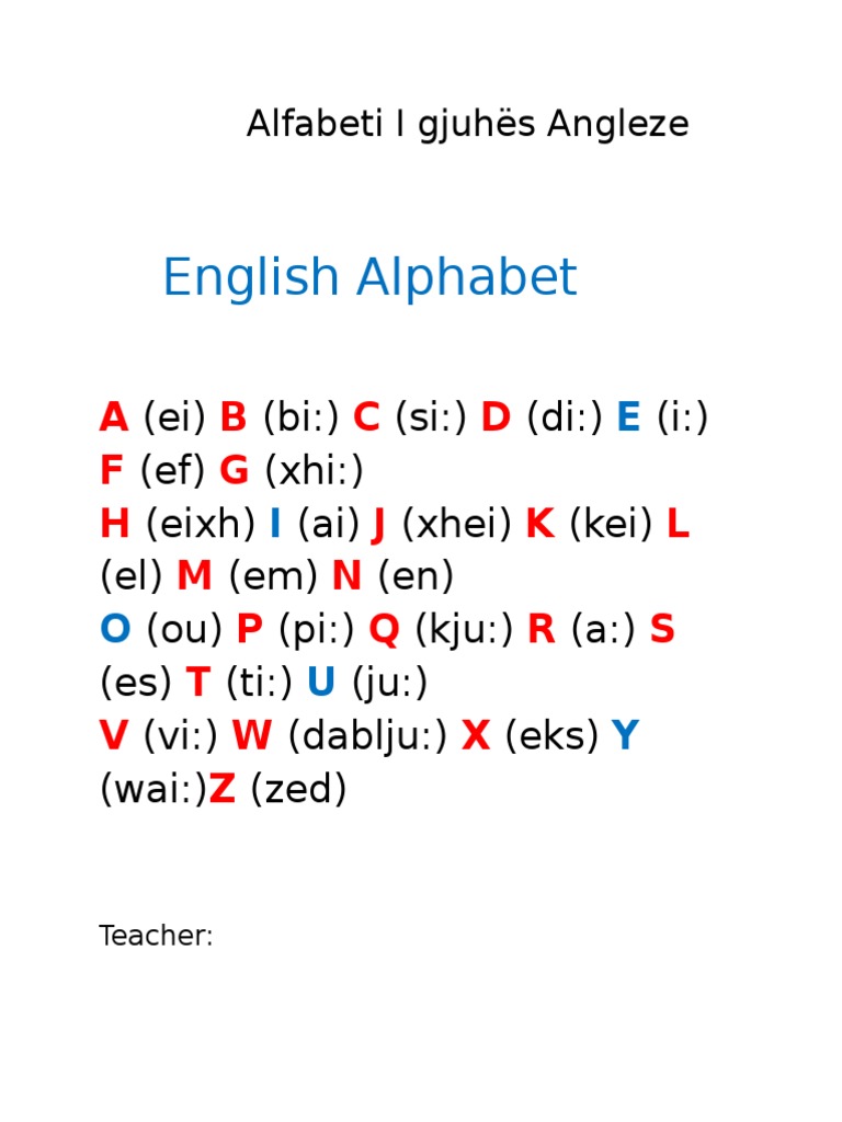 Alfabeti I Gjuhës Angleze | PDF