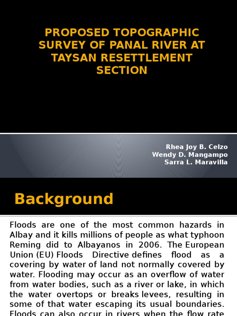 Topographic Survey for Panal River | PDF | Flood | Surveying