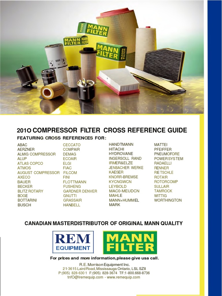2010 Compressor Filter Cross Reference Guide | PDF | Business | Home ...