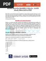 Routh Hurwitz Stability Criteria - GATE Study Material in PDF