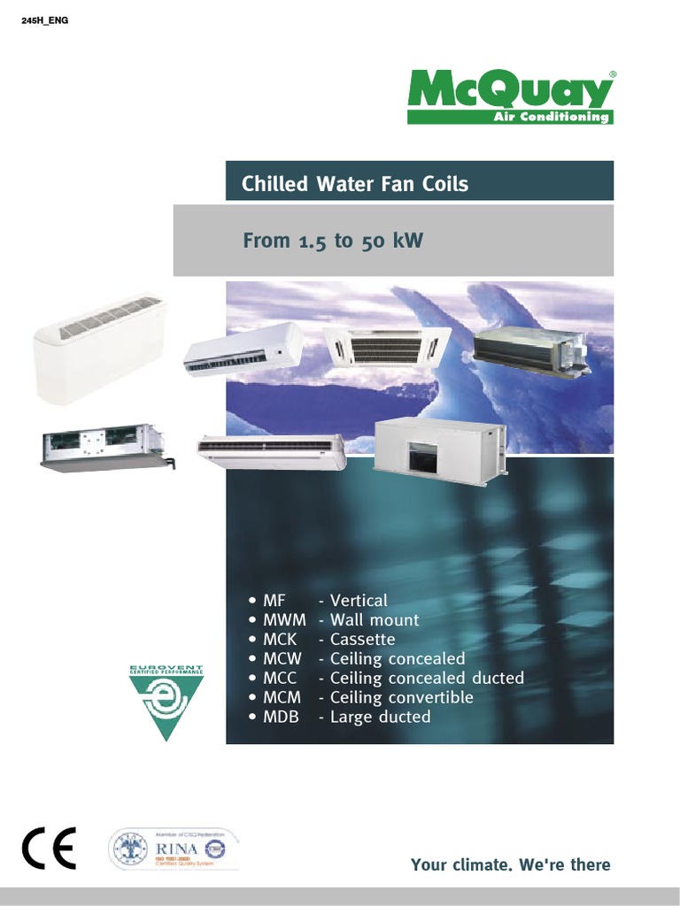 McQuay Fan Coils Sales Brochure PDF Air Conditioning Thermostat