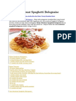 Resep Membuat Spaghetti Bolognaise