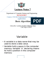 Modified Leture Notes 7 (CSC-103) Algorithm