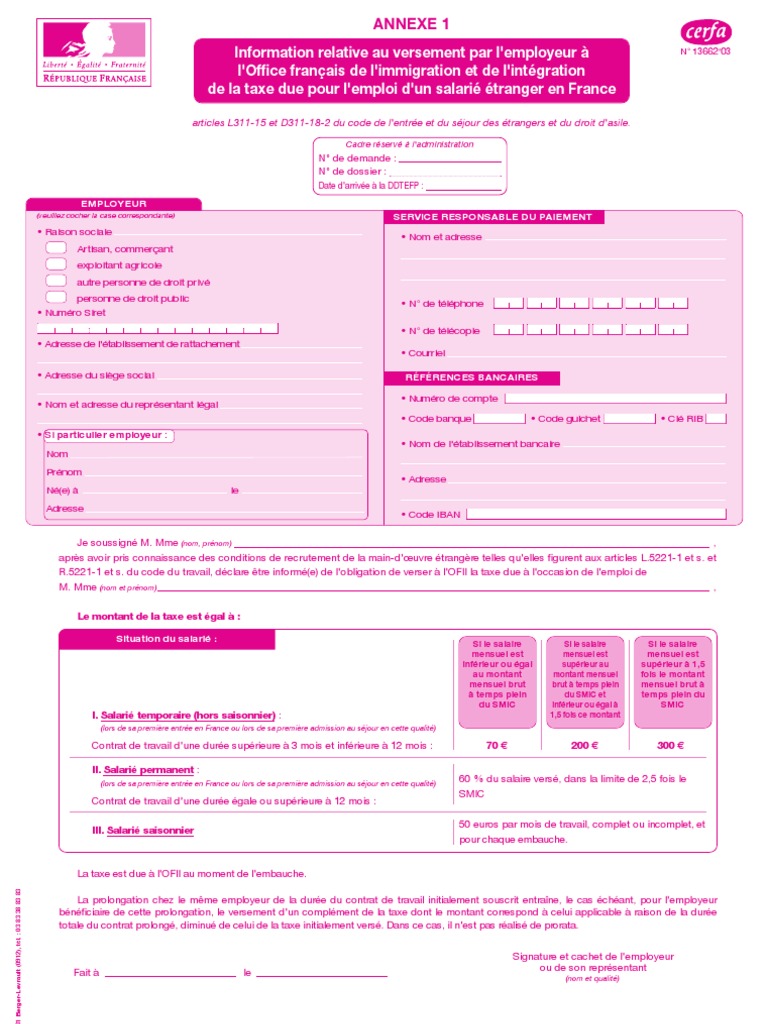 Cerfa 13662 03 | Pdf | Salaires | Emploi