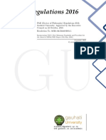 PHD Regulations - 2016 (Gauhati University)