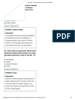 Agriculture - General Awareness Questions On Current Affairs8