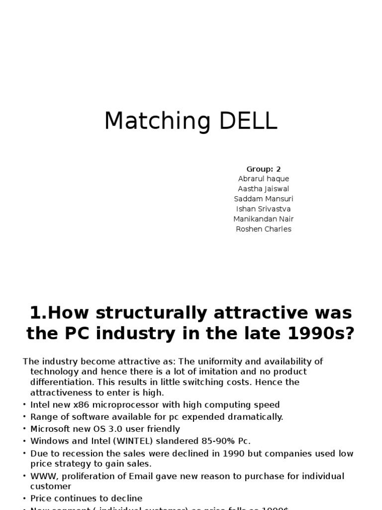 Dell's Success in the 1990s PC Market | PDF | Dell | Personal Computers