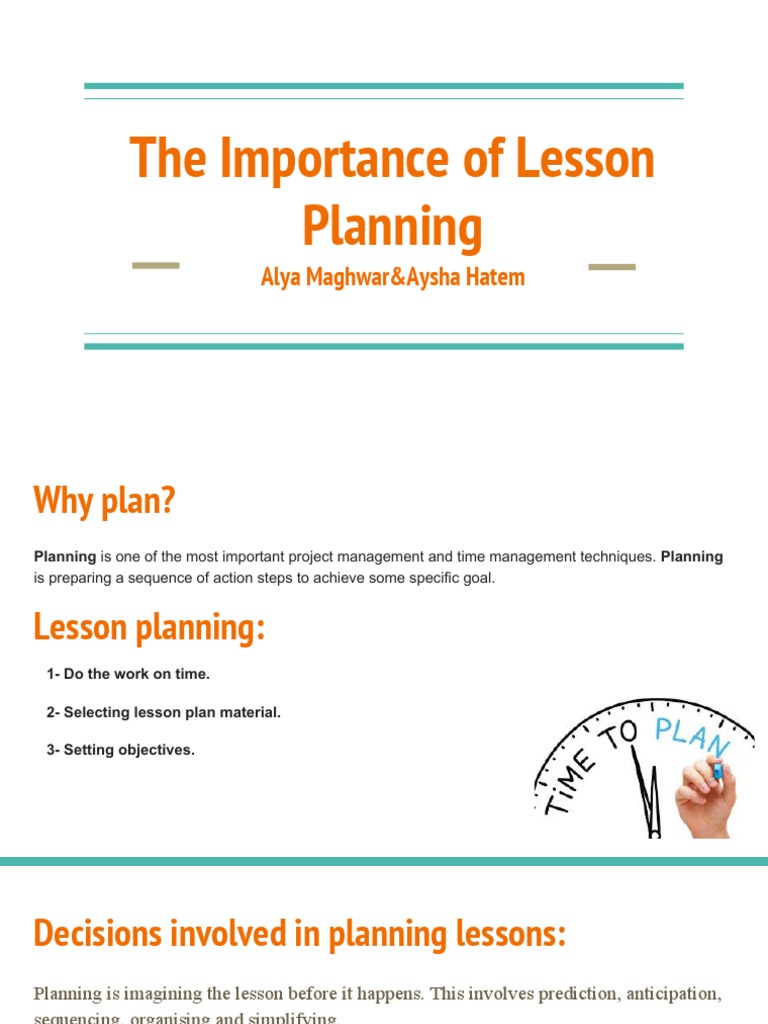 The importance of lesson planning