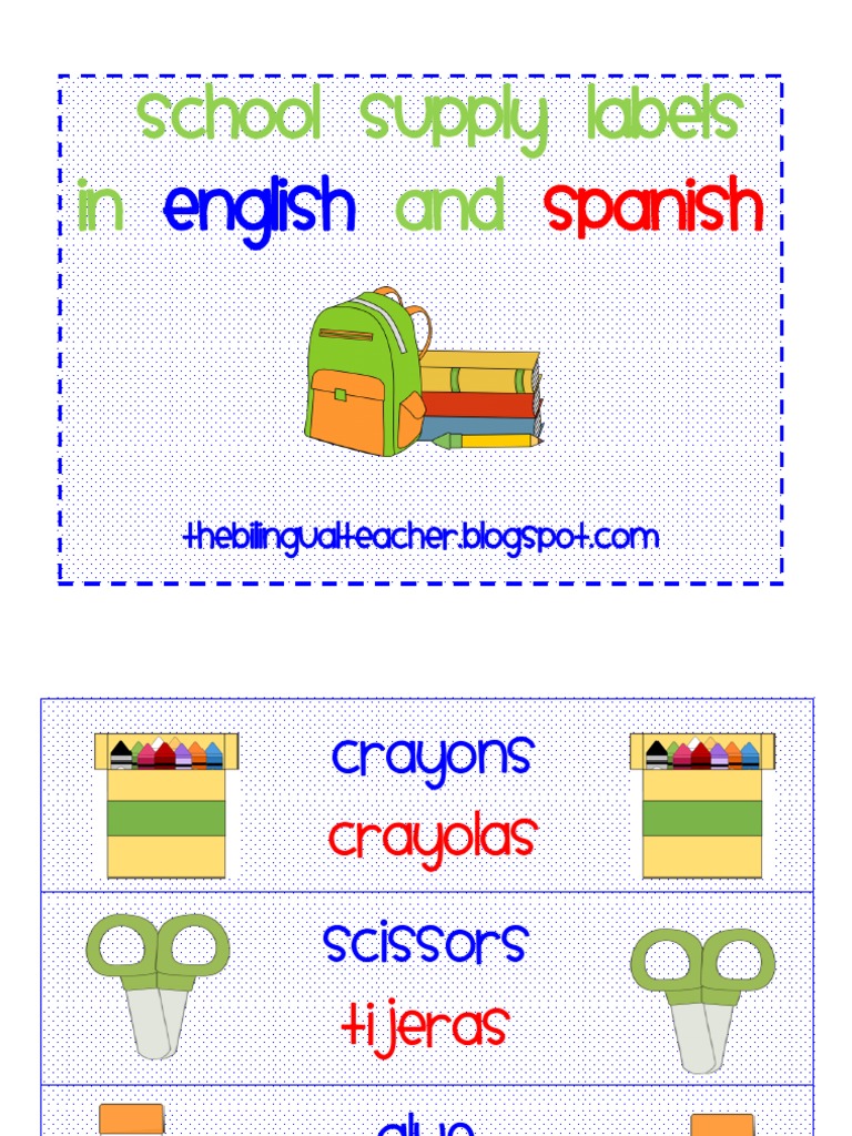 School Supply Labels Gomez Gomez | PDF
