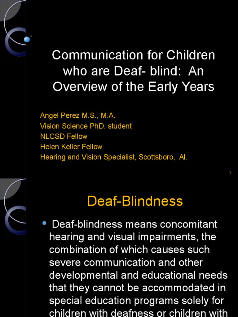 Early Communication for Deaf-Blind Kids | PDF | Hearing Loss | Visual ...