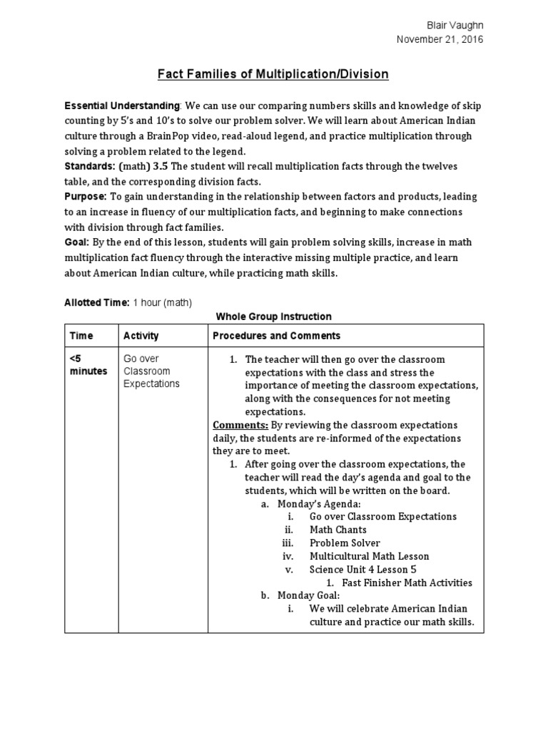 Fact Families: Multiplication & Division | PDF | Ecosystem | Classroom