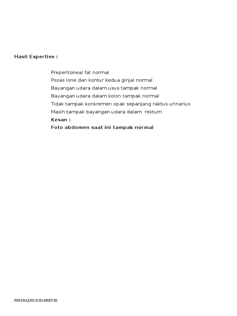 Hasil Rontgen Abdomen Normal | PDF | Sains & Matematika