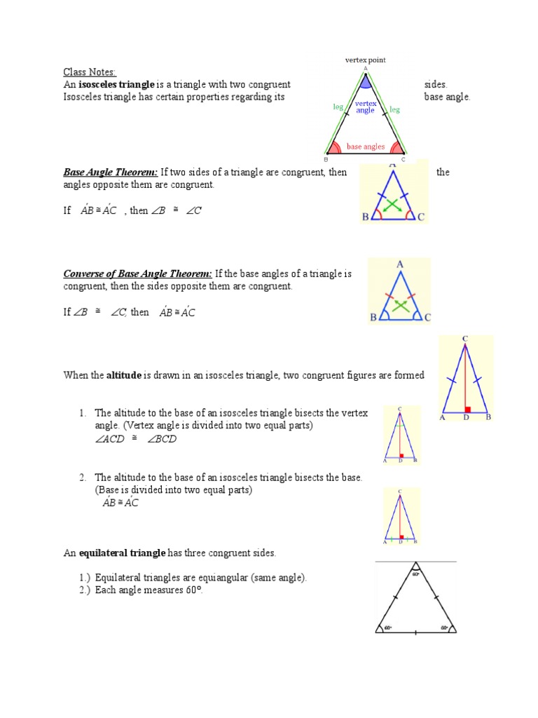 Isosceles Triangle Notes | PDF