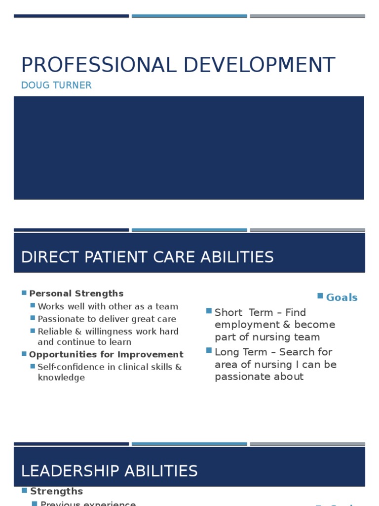 Nursing Professional Development Goals | PDF | Self-Improvement