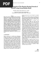 Download Performance Evaluation of Two Reactive Routing Protocols of MANET using Group Mobility Model by IJCSI Editor SN33314171 doc pdf