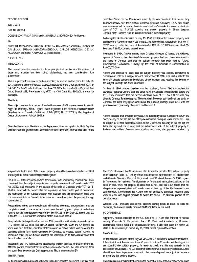 Case Digest 1 PDF Laches (Equity) Legal Tender