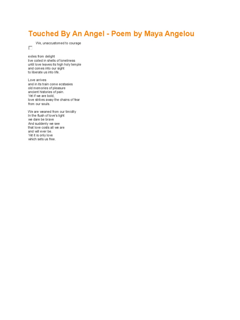 Touched by An Angel Poem by Maya Angelou PDF