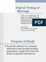Psychological Testing of Marriage