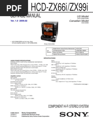 Manual Sony Hcd-Zx66i | PDF | Compact Disc | Soldering