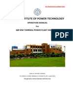 Jindal Institute of Power Technology: Operation Manual For 600 MW Thermal Power Plant Simulator