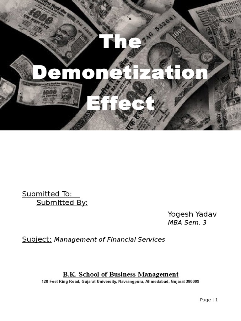 Impact of Demonetization on India's Economy | PDF | Money | Inflation