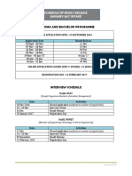 Diploma and Bachelor Programme: Schedule of Result Release January 2017 Intake