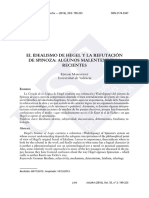 Edgar Maraguat, El Idealismo de Hegel y La Refutación de Spinoza