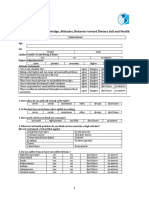 Knowledge Behaviour Questionaire Salt Eng