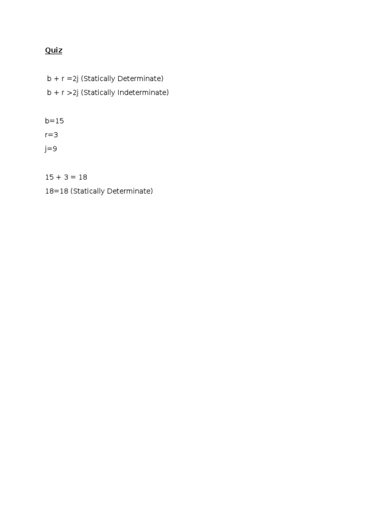 B + R 2j (Statically Determinate) B + R 2j (Statically Indeterminate ...
