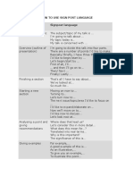 How To Use Sign Post Language Section of Presentation Signpost Language