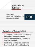 Haber- Lei Pre-Institute- Leadership Models for College Students