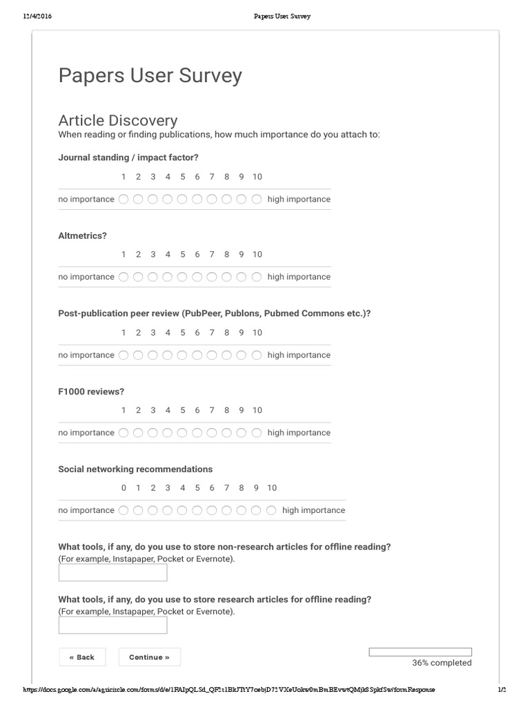 Papers User Survey 5 | PDF