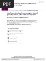 An Efficient Algorithm For Computing The Roots of General Quadratic Cubic and Quartic Equations PDF