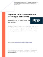 Monica Priotti, Gustavo Silva. y Alej (..) (2009). Algunas Reflexiones Sobre La Sociologia Del Cuerpo