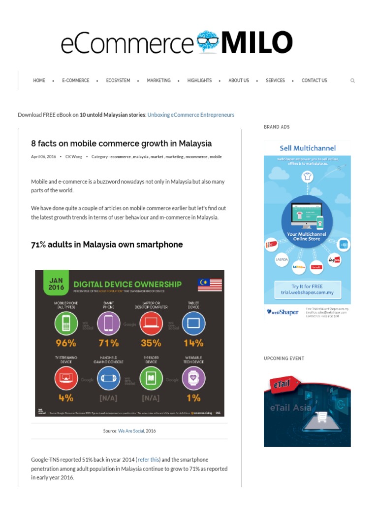 8 Facts On Mobile Commerce Growth in Malaysia - ECommerceMILO | PDF | E ...
