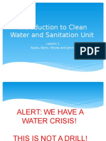 Introduction To Clean Water and Sanitation Unit: Lesson 1 Kayla, Kerry, Nicole and Jenny