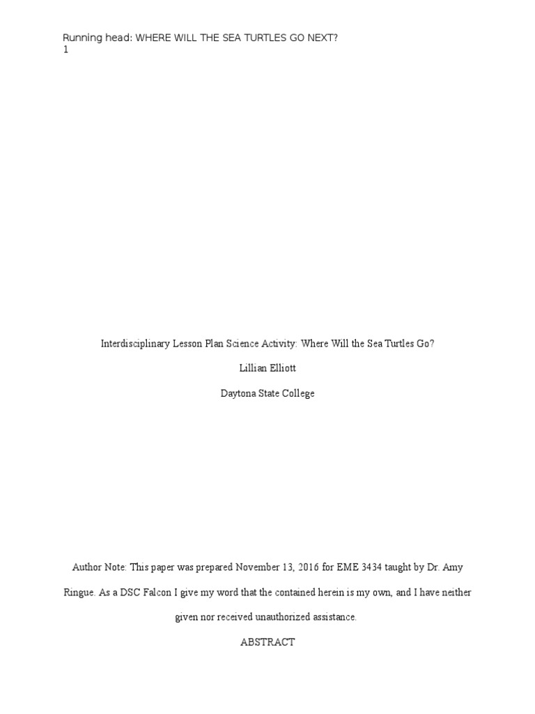 Ass 3 Interdisciplinary Lesson Plan Pdf Lesson Plan Educational