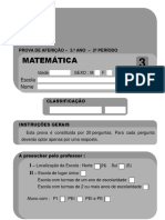 Prova de Matemática 3º Ano PDF