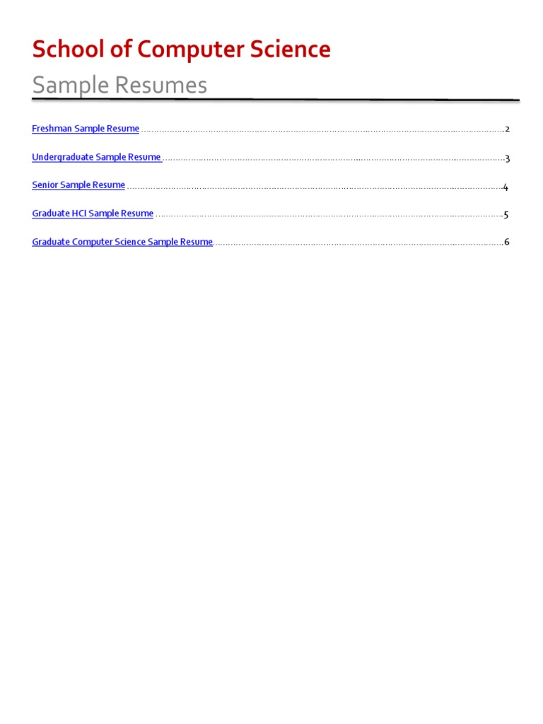 Sample Resumes Scs PDF Carnegie - 1725701386