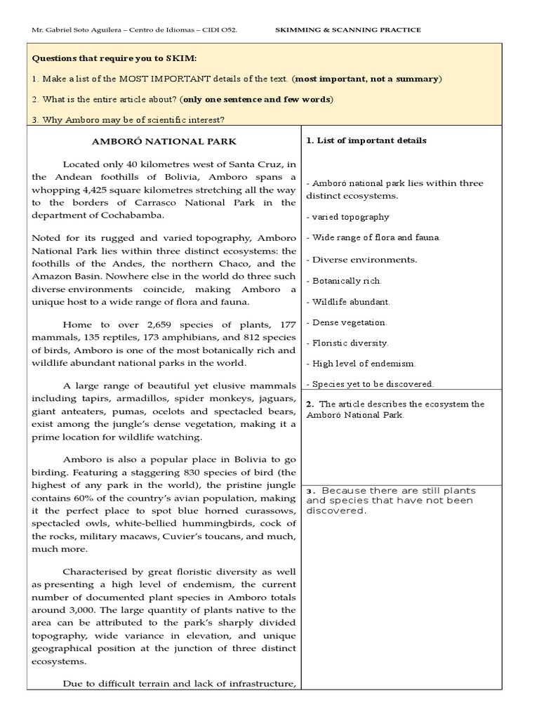 Questions That Require You To SKIM | PDF | Ecology | Organisms