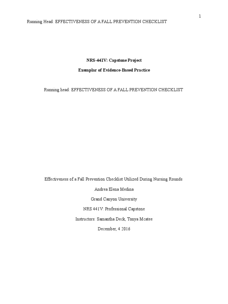 EFFECTIVENESS OF A FALL PREVENTION CHECKLIST.docx Patient Safety