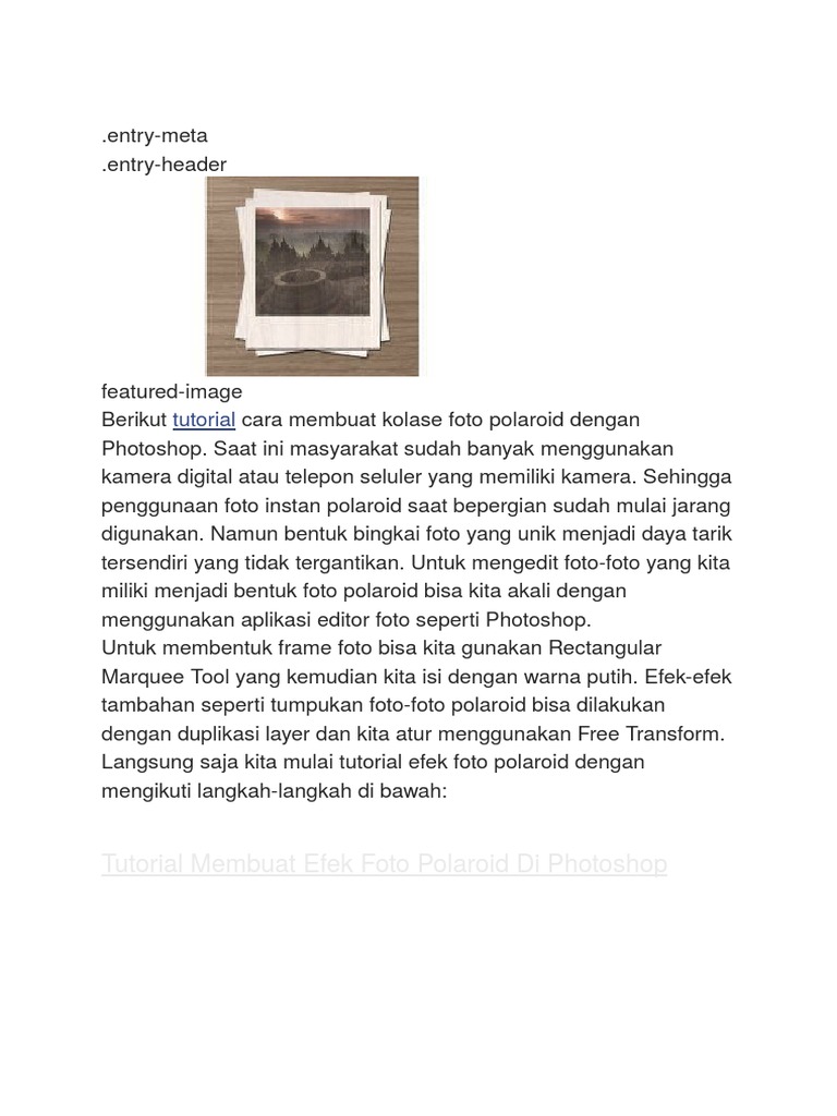 660 Koleksi Cara Membuat Kolase Polaroid Di Photoshop Gratis Terbaru