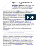 Fallo de La Corte de La Haya Sobre La Delimitación Marítima Entre Chile y Perú