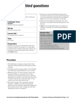 Four Corners 1 Worksheet. Present Continuous Questions