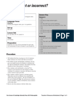 Four Corners 1 Worksheet. Simple Past Irregular Verbs Yes / No Questions