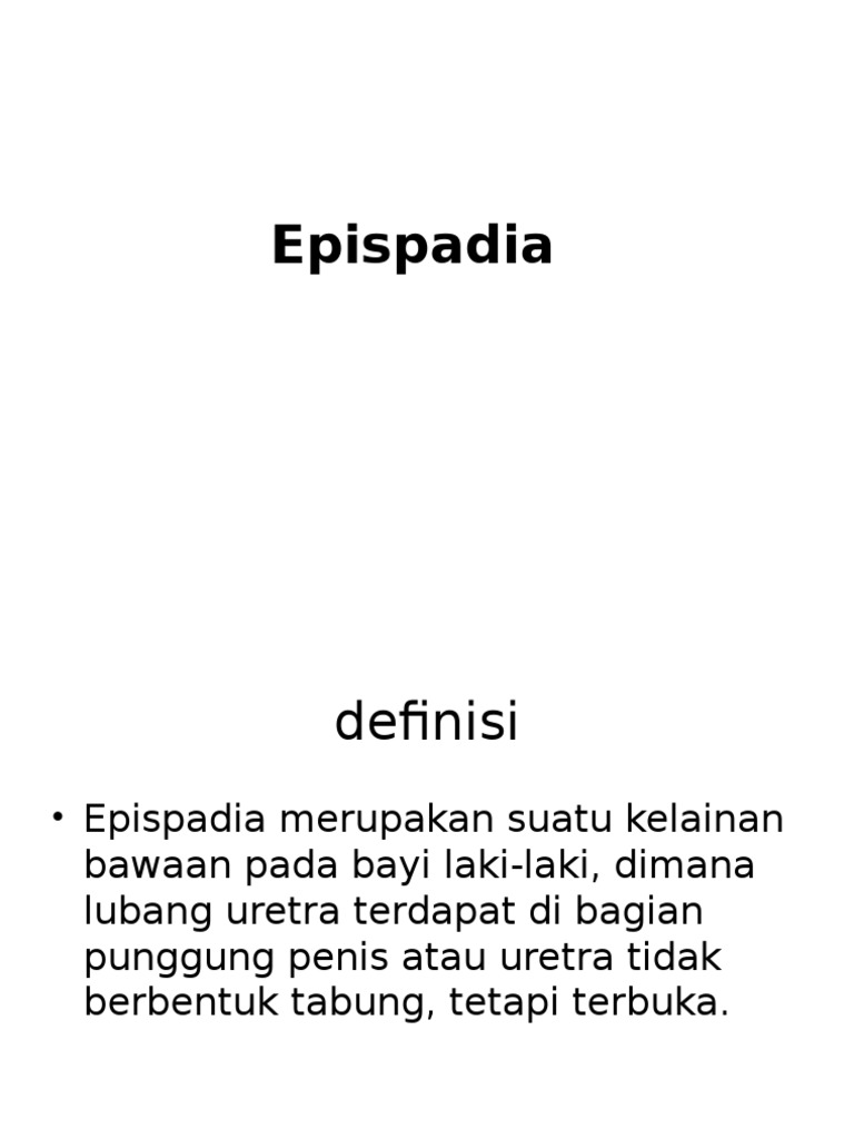 Epispadia | PDF | Kajian Bahasa Asing | Kesehatan Holistik